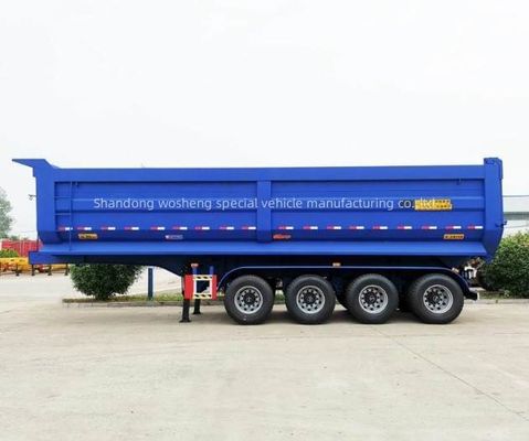 3/4 Achsen Wosheng Hydraulischer Rücken Dump Semi-Anhänger Tipper Truck Anhänger mit Best