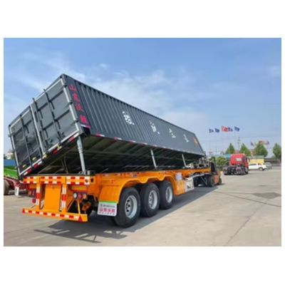 Seitenkippender Semi-Anhänger Direkter hydraulischer Schwerlast-U-Form-Endkippender Dump Truck