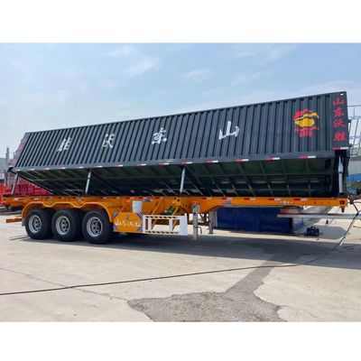 Seitenkippender Semi-Anhänger Direkter hydraulischer Schwerlast-U-Form-Endkippender Dump Truck