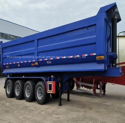 Wosheng 3 Achsen 4 Achsen Semi-Anhänger 60 Tonnen Hinterdump Hydraulischer Zylinder Tipper Truck Anhänger