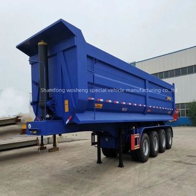 Wosheng 3 Achsen 4 Achsen Semi-Anhänger 60 Tonnen Hinterdump Hydraulischer Zylinder Tipper Truck Anhänger