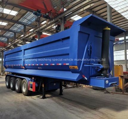 Wosheng 3 Achsen 4 Achsen Semi-Anhänger 60 Tonnen Hinterdump Hydraulischer Zylinder Tipper Truck Anhänger