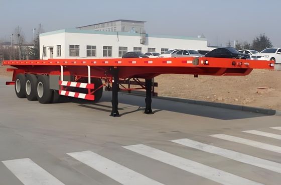 Multifunktionaler Flachtransferbehälter Flachbett-Semi-Anhänger mit Dreiecksreifen-Spezifikationen