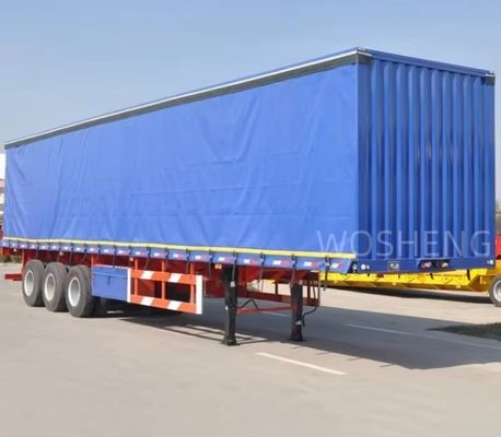 3 Achsen 40ft 45ft Weißes Vorhang Seitenschleiffahrzeug Halbanhänger für Lkw-Anhänger