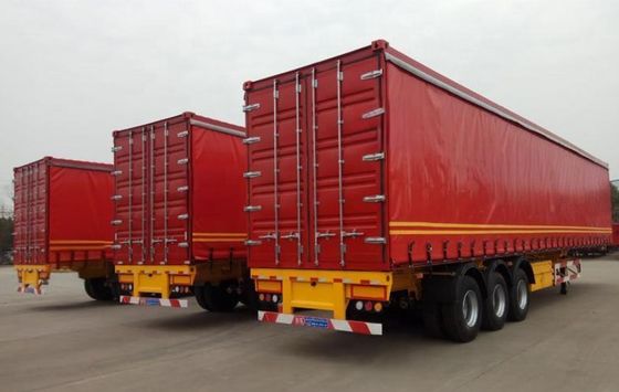 3 Achsen 40ft 45ft Weißes Vorhang Seitenschleiffahrzeug Halbanhänger für Lkw-Anhänger