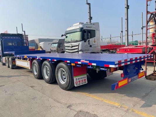 60T 3/4 Achsen Transfer Container Stahl Flachdeck Lkw Anhänger für hohe Kapazität