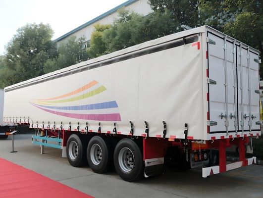 Dreiachssige 40ft 45ft Vorhangseite Tarpaulin Stoff Halbanhänger für Getränke und Gemüse