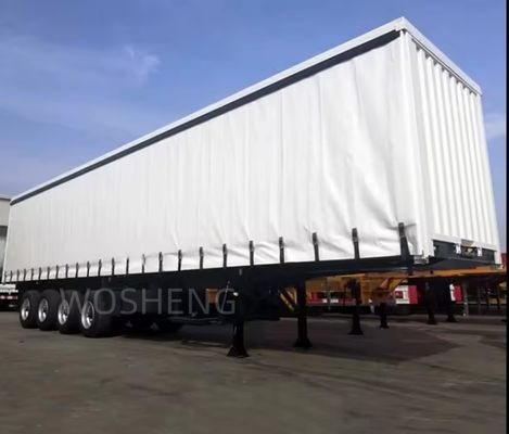 Dreiachssige 40ft 45ft Vorhangseite Tarpaulin Stoff Halbanhänger für Getränke und Gemüse