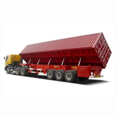Dauerhafter 3-Achsen-Hydraulischer Seitenkicker-Dump Semi-Anhänger mit 10-Schicht-Blattfeder