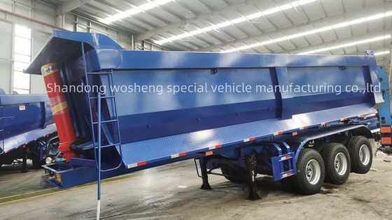 3/4 Achsen Hydraulischer Rücken-Dump Semi-Anhänger Tipper Semi-Lkw Tippen-Lkw Anhänger
