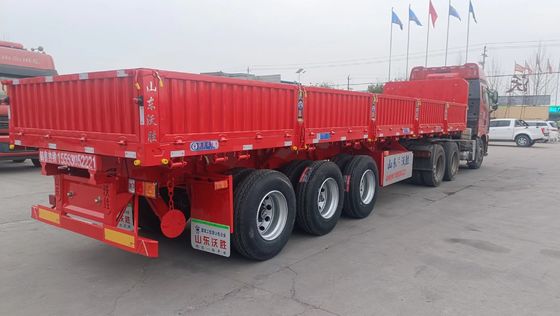 Dauerhafter 3-Achsen-Hydraulischer Seitenkicker-Dump Semi-Anhänger mit 10-Schicht-Blattfeder