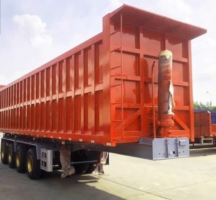 4 Achsen Hydraulischer Rücken-Dumpper-Truck Halbanhänger für den Transport schwerer Steine