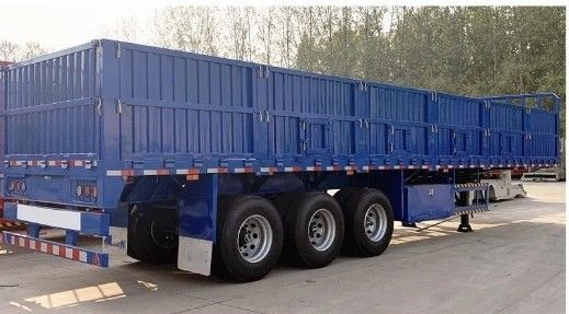 3 Achsen 50 Tonnen Seitenwand Semi-Anhänger Frachttransport mit Reifen 12.00R22.5 Optional