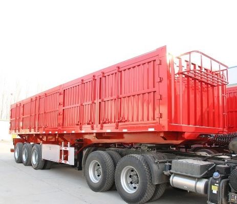 Wosheng Tri-Axle Hydraulischer Aufzug Seitenkippler Seitendump Semi-Anhänger Seitenkipp-Anhänger