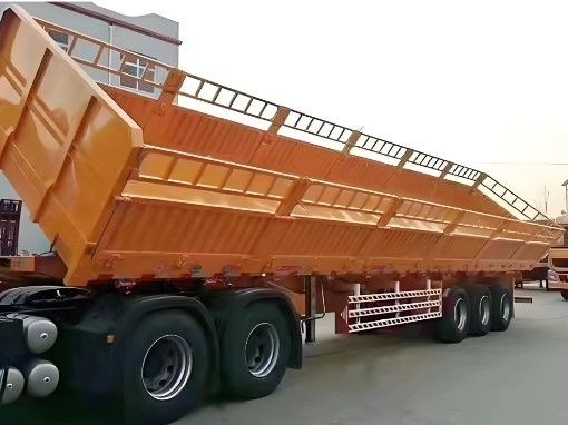 Schüttgut-Semianhänger mit Seitenwänden 3/4 Achse Mechanische Aufhängung 13/16/20 Tonnen