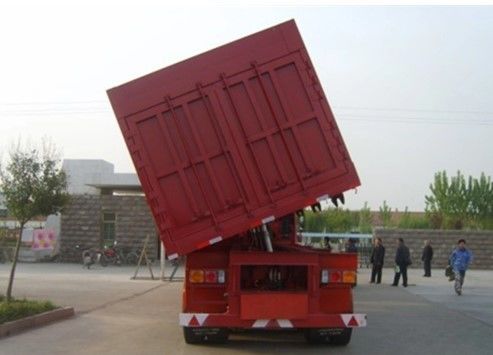 Wosheng Tri-Axle Hydraulischer Aufzug Seitenkippler Seitendump Semi-Anhänger Seitenkipp-Anhänger
