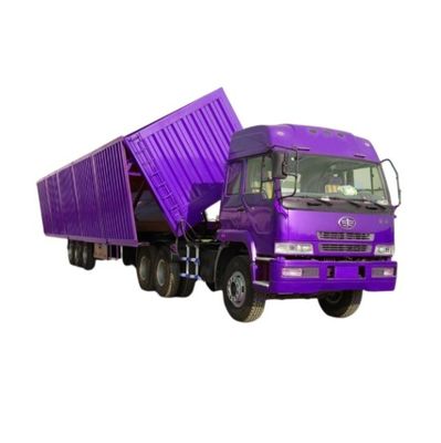 Stahl Tri 3 Achsen 50 Tonnen Seiten-Dump Truck Halbanhänger für Sandstein Getreide Transport