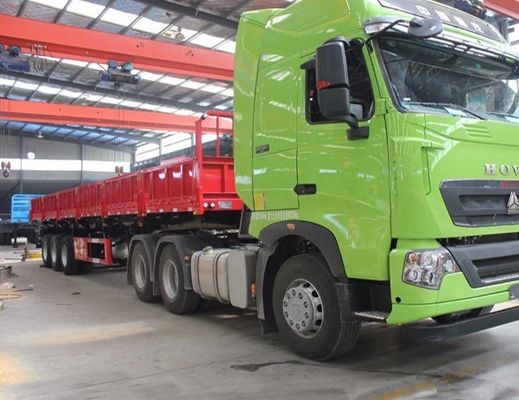 Wosheng Tri-Axle Side Dump Trailer mit hydraulischem Aufzug und Abmessungen 13000*2550*2900mm