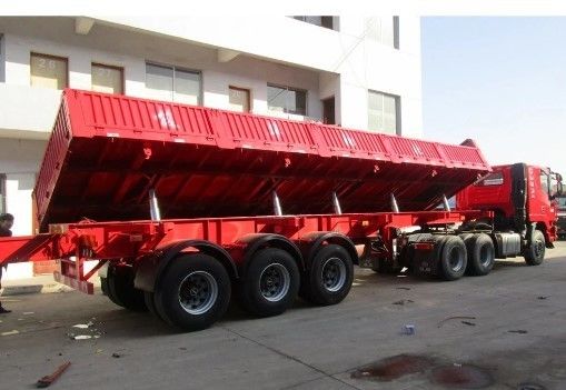 Direkt verkaufen Tri-Achs Hydraulic Lift Side Tipper Side Dump Semi Trailer mit Design
