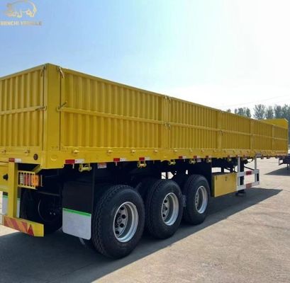 Stahl 3 Achse 40ft 12,4m Zaun Ladung Semi Anhänger Seitenwand Lkw Anhänger für Schüttladung