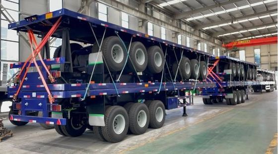 Semi-Trailer 3pc Achse Direkt Flatbed Flatdeck Flatboy Lkw Anhänger Container Flatbett