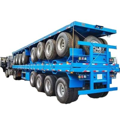 Anpassungsfähiger 3-Achsen- 40-60-Tonnen-Plattform-Flachbett-Halbanhänger für den Containertransport