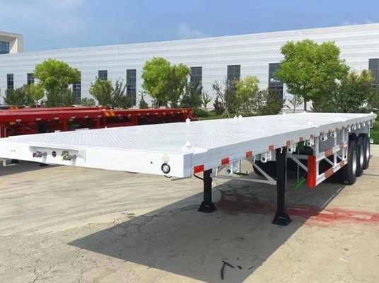Anpassungsfähiger 3-Achsen- 40-60-Tonnen-Plattform-Flachbett-Halbanhänger für den Containertransport