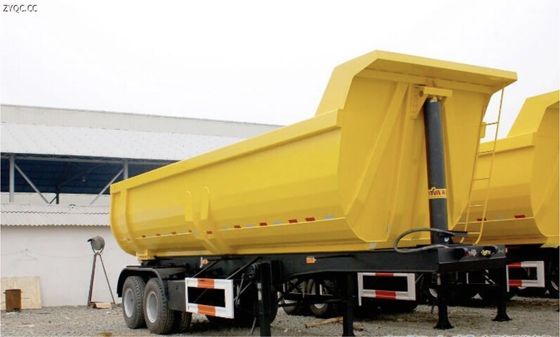 Q345B / T700 Stahl-Hauptstrahl-Hydraulischer Rücken-Dump-Halbanhänger für den Transport von Sandstein