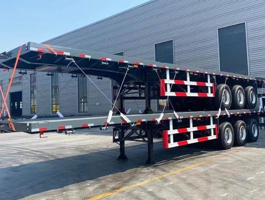 Wosheng's maximale Nutzlast 30000 kg 3 Achse 4 Achse Stahlbehälter Flachbett Semi-Trailer
