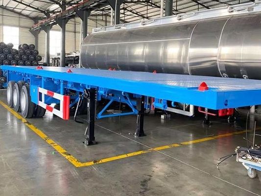 Wosheng's maximale Nutzlast 30000 kg 3 Achse 4 Achse Stahlbehälter Flachbett Semi-Trailer