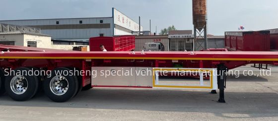 Dauerhafter Q345B Stahl-Hauptstrahl-Flachbett-Semi-Anhänger für den Containertransport von 20 ft 40 ft