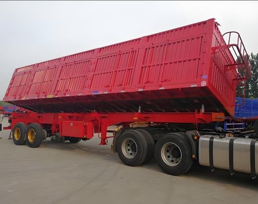 Lkw-Anhänger 3 Achsen 40-100 Tonnen Seitenabwurf Semi-Anhänger und Seitenabwurf Semi-Anhänger