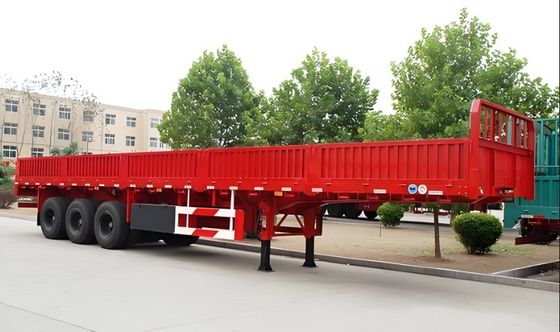 Stahlseitenwände Semi-Anhänger 3 Achsen 50 Tonnen Seiten-Flip-Anhänger 12400X2500X3650mm