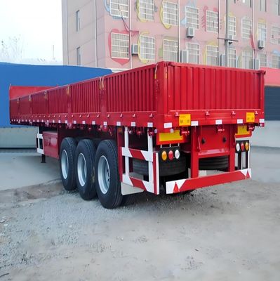 Stahlseitenwände Semi-Anhänger 3 Achsen 50 Tonnen Seiten-Flip-Anhänger 12400X2500X3650mm