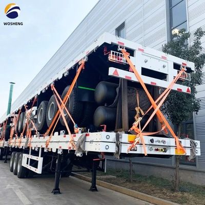 Container-Flachbett-Halbanhänger mit Blattfeder 90x13/16x10 Schichten und 30-70t Kapazität
