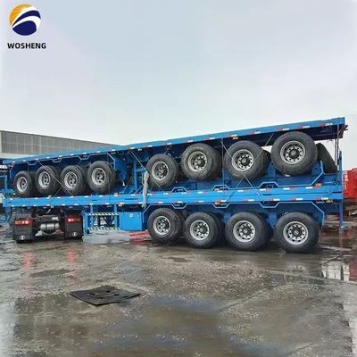 Flatbed Semi-Trailer 3 Achsen 4 Achsen 20FT 40FT für einen sicheren und reibungslosen Containertransport