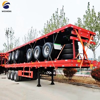 Flatbed Semi-Trailer 3 Achsen 4 Achsen 20FT 40FT für einen sicheren und reibungslosen Containertransport