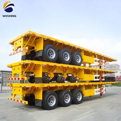 Flatbed Semi-Trailer 3 Achsen 4 Achsen 20FT 40FT für einen sicheren und reibungslosen Containertransport