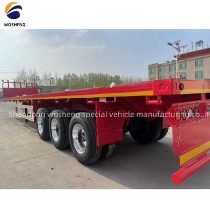 Wosheng Flatbed Truck Trailer mit 3,5&quot; 90mm King Pin und 28t schwerem Landegerät