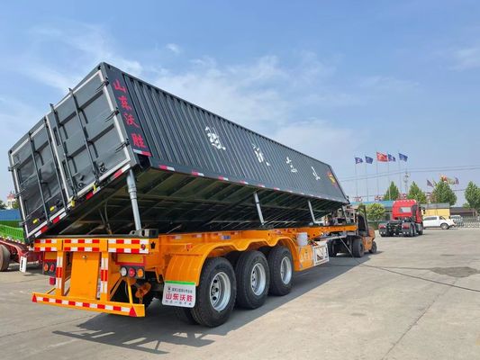 30-100 Tonnen Side Tipper Tipping Dump Trailer Dump Grain Semi Trailer für den Lkw-Transport