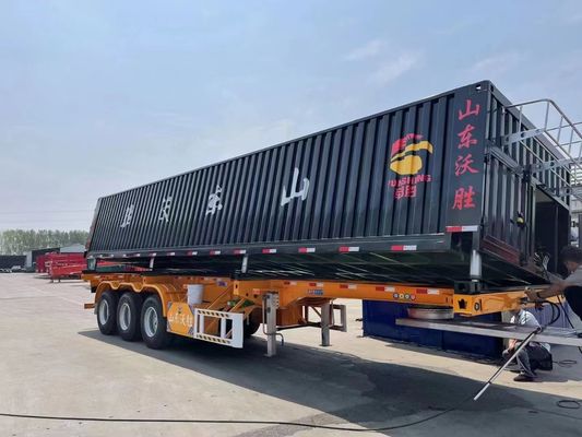 30-100 Tonnen Side Tipper Tipping Dump Trailer Dump Grain Semi Trailer für den Lkw-Transport