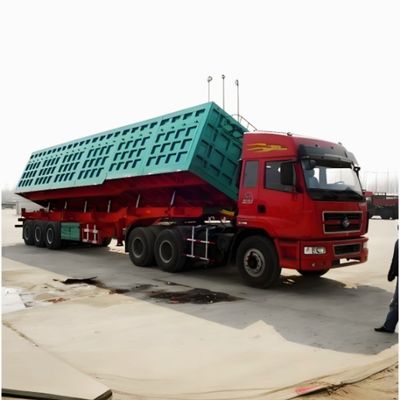 80 Tonnen Fence-Typ Flatbed Semi-Trailer mit 3 Achsen Side Board Truck Trailer mit Stahlkörper