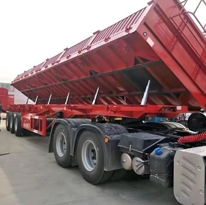 2-3 Achsen Halbanhänger Schwerlast-Seitenkipper-Dump-Lkw-Anhänger für den Transport von Kies