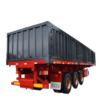 Transport von Sand mit Seitenkipp-Dump-Truck-Design auf schwerem 3-Achse 60-Tonnen-Stahl-Semi-Anhänger