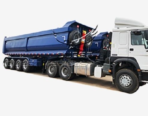 Wosheng angepasster 3-Achsen-Drei-Achsen-Hinterdump-Semi-Anhänger mit maximaler Nutzlast 40000 kg