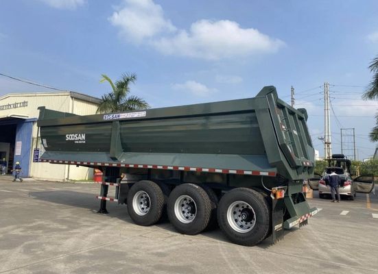 Wosheng angepasster 3-Achsen-Drei-Achsen-Hinterdump-Semi-Anhänger mit maximaler Nutzlast 40000 kg