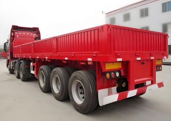 Anpassbarer 50T 3 Achsen Seitenwand Semi-Anhänger mit 600mm und 800mm Seitenplattenhöhe