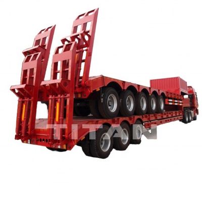 angepasste Farbe 3-Achsen-Low-Loader-Anhänger Schwerlast-Gusshals-Low-Bed-Semi-Anhänger