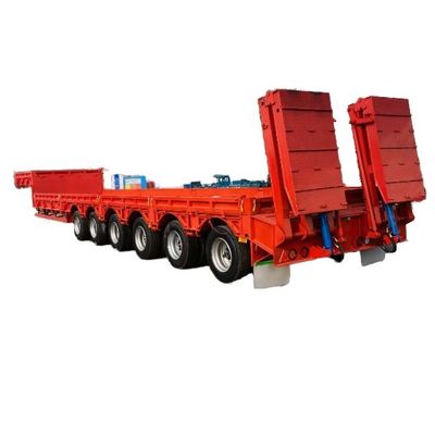 angepasste Farbe 3-Achsen-Low-Loader-Anhänger Schwerlast-Gusshals-Low-Bed-Semi-Anhänger