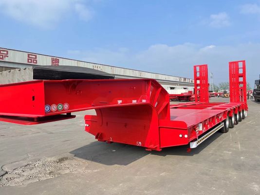 angepasste Farbe 3-Achsen-Low-Loader-Anhänger Schwerlast-Gusshals-Low-Bed-Semi-Anhänger